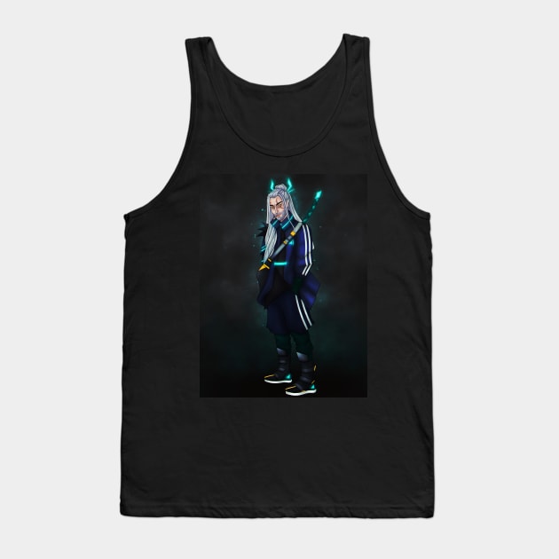 Cyberpubk Samurai Geralt Tank Top by Purplehate